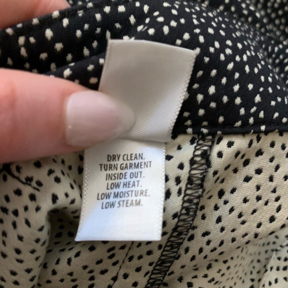 St. John Emma black & cream dot print dress pants size 8 - Picture 9 of 13